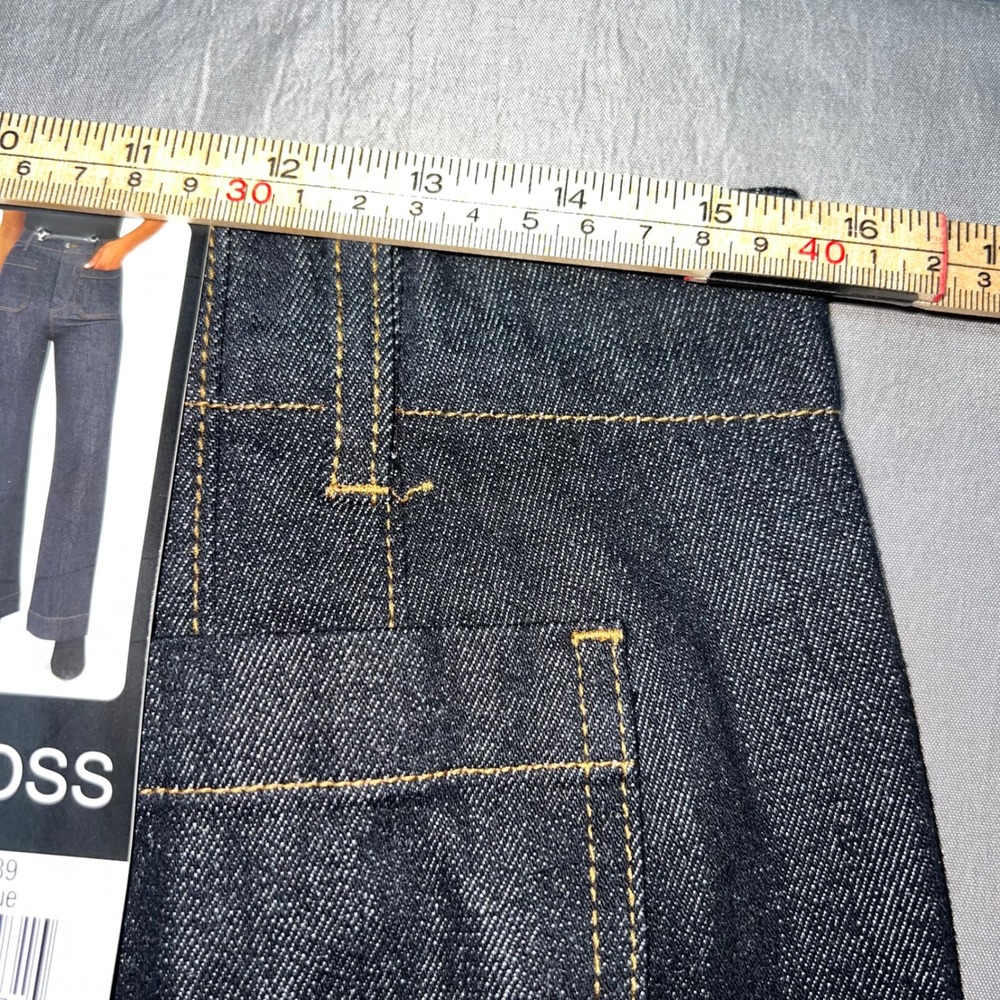 Vigoss Trouser Wide Leg Jeans Dark Wash Indigo Patch Pockets 12 VC-P03172A - Picture 8 of 12
